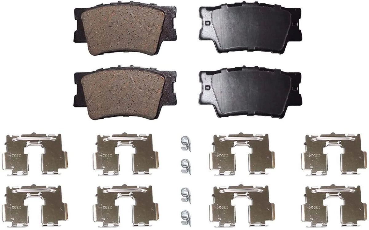 Detroit Axle - Brake Pads for 07-17 Camry 08-18 Avalon Lexus ES300h, 07-18 ES350, 4 Ceramic Brake Pads Front & Rear 2008 2009 2010 2011 2012 2013 2014 2015 2016 2017 Replacement