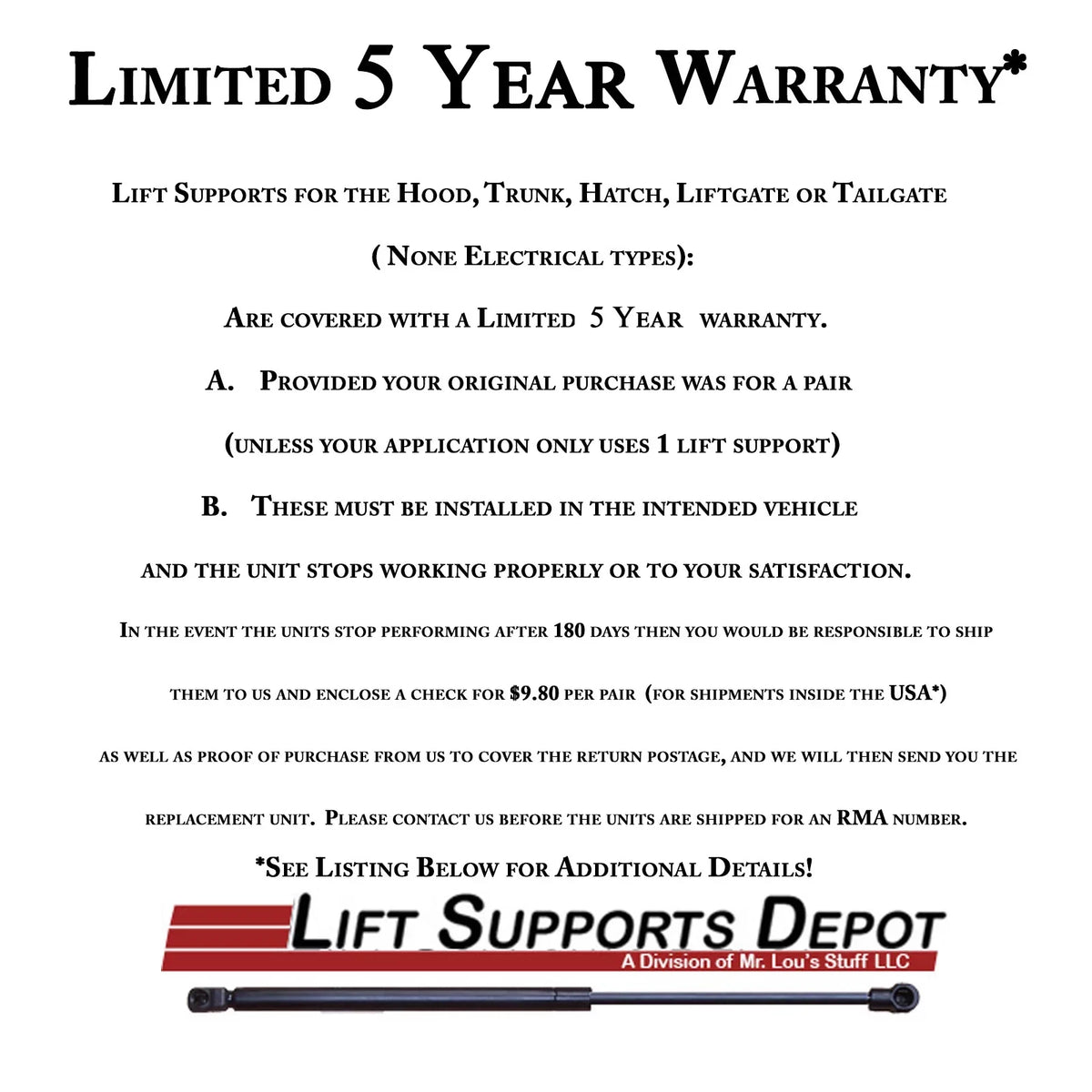 Gas Shock - 1997 1998 1999 2000 2001 Lift Supports Depot PM3839-a. Qty 2 Pm3839 Fits 4Runner 1996 to 2002 Liftgate Lift