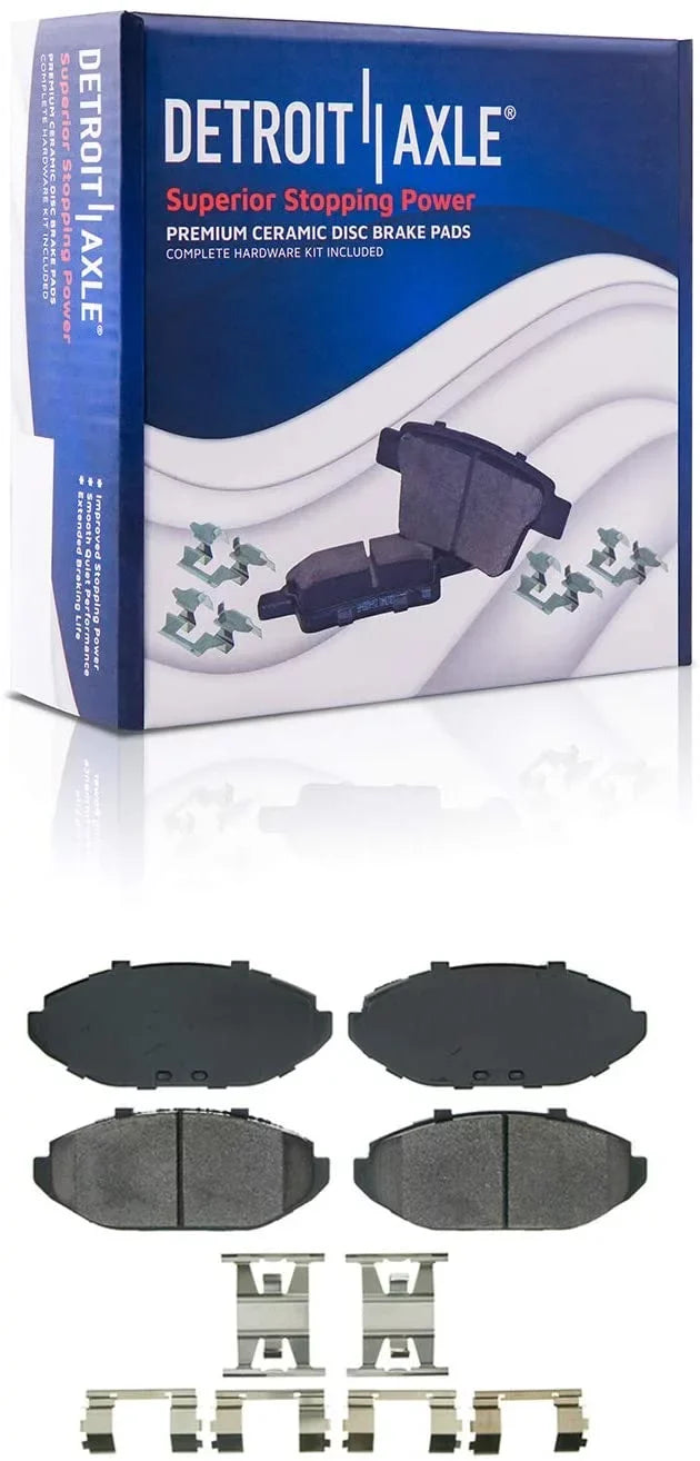 Detroit Axle - Front Brake Kit for 1998-2002 Crown Victoria Mercury Grand Marquis Lincoln Town Car Disc Brake Rotors and Ceramic Brakes Pads 1999 2000 2001 Replacement