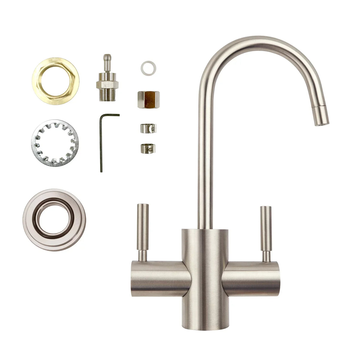 APEC Westbrook 2-Handle Instant Hot and Cold Reverse Osmosis Drinking aqua Dispenser Faucet in Brushed Nickel