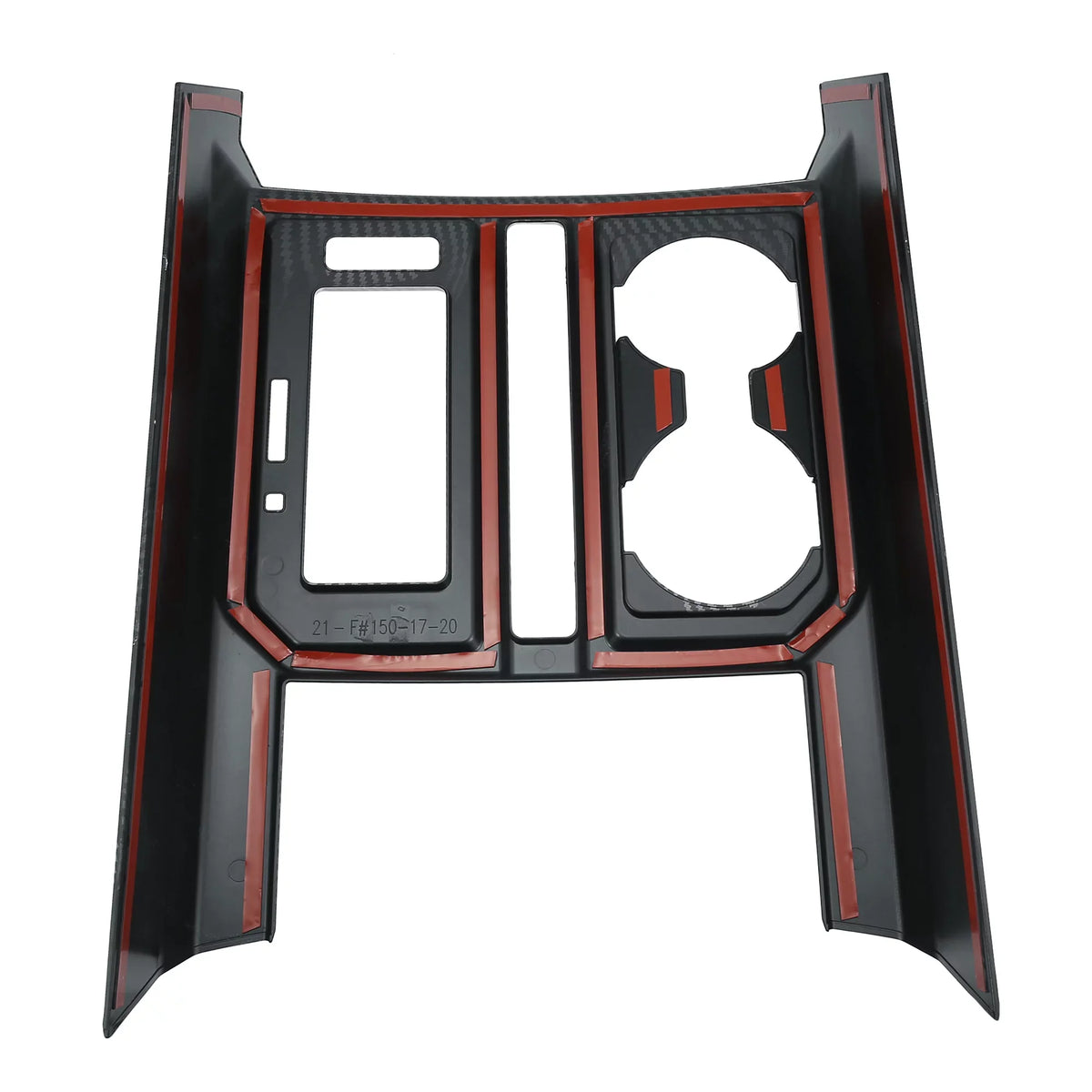 Carbon Fiber Pattern Car Center Console Gear Shift Cup Holder Trim shield for F-150 2015 2016 2017 2018 2019 Black