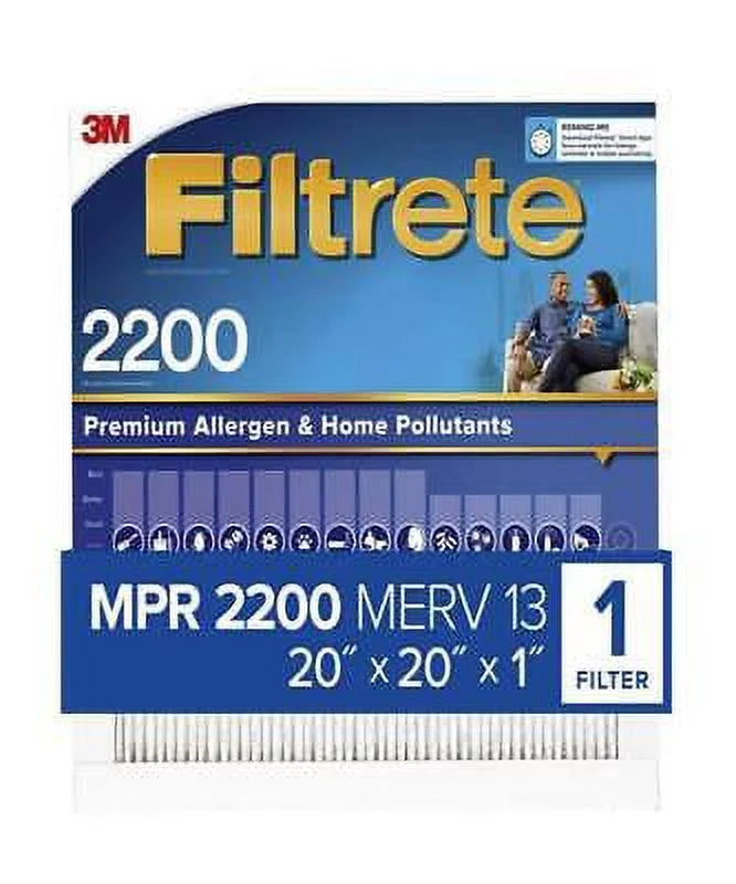 D Pleated Air Filter (Pack of 6). H x 1 in. W x 20 in. 3m Company 3M Filtrete 20 in