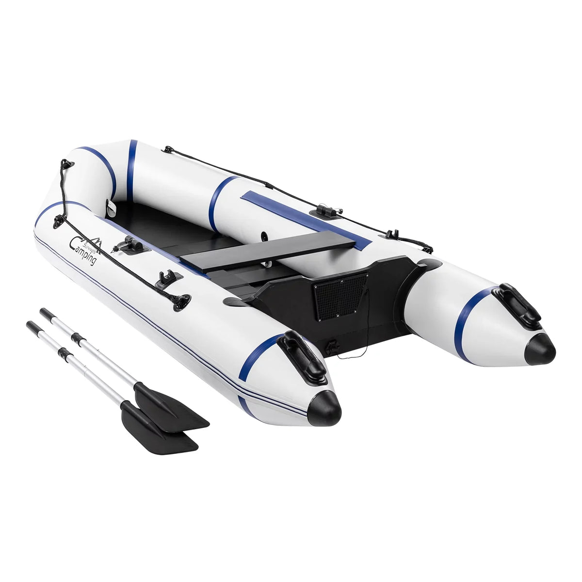 Zimtown 7.5 ft Adult Inflatable Fishing craft, with Oars and Pump, Gray/White