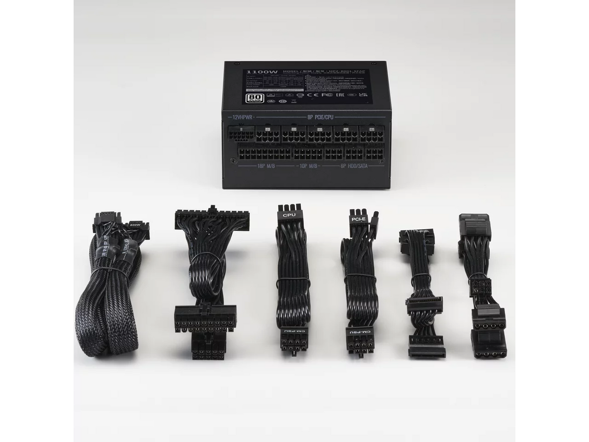 Cooler Master V1100 SFX Platinum Fully Modular, Fully ATX3.0, 1100W SFX, 80+ Platinum Efficiency, ATX Bracket Included, SFX Form Factor (MPZ-B001-SFAP-BUS)