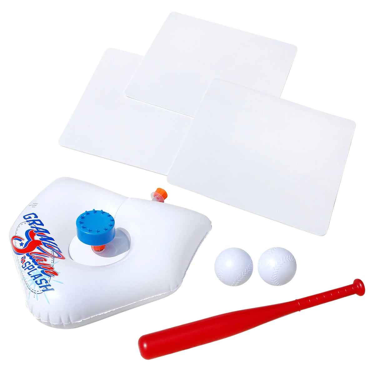 Banzai Splash & Slam Baseball - Tee & Sprinkler liquid Sports Game - Includes Plastic Bat + 2 Plastic Balls + Home Plate & Bases, , Backyard Batting Practice, Kids Ages 3