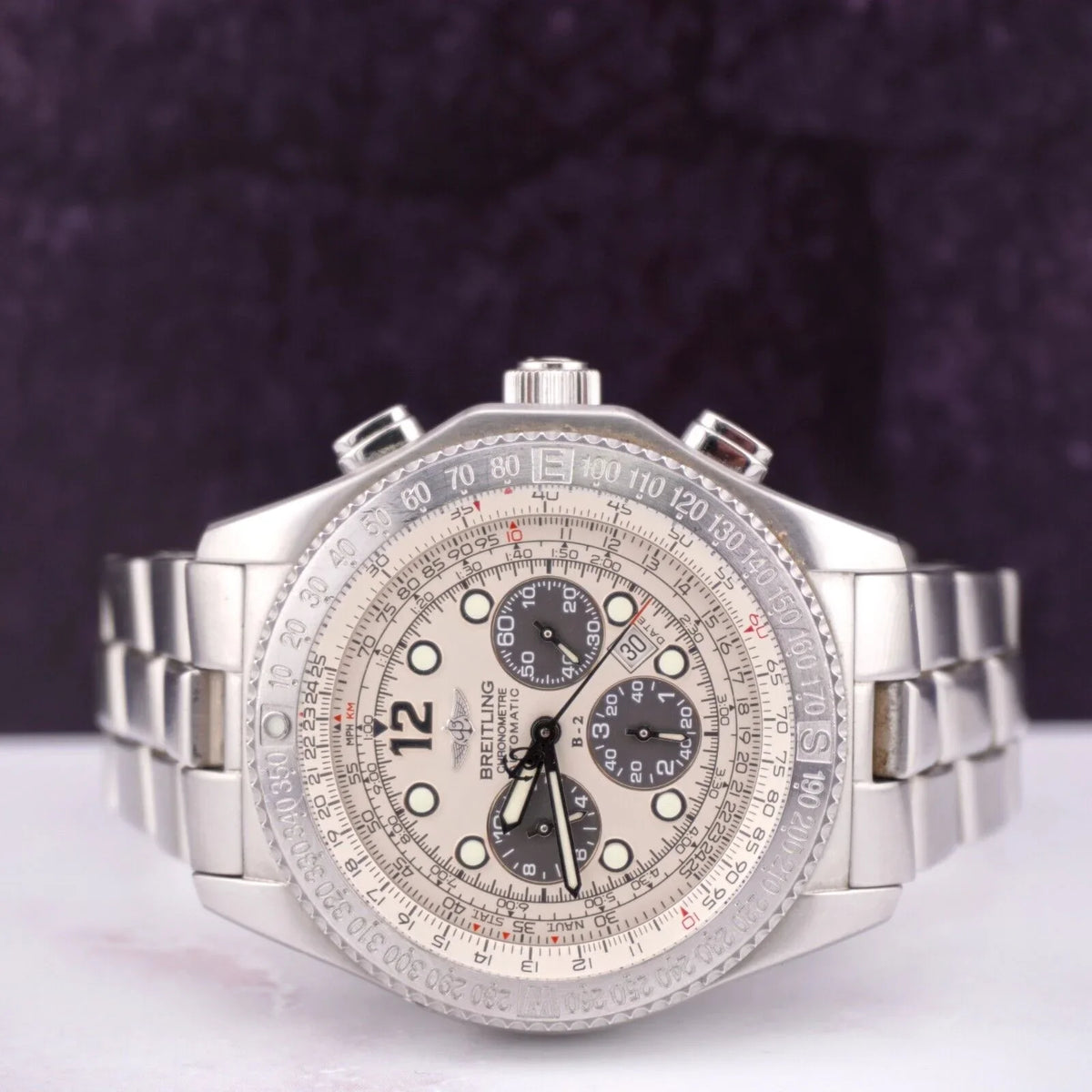 BREITLING Chronograph B-2 Automatic 44mm Men's White Dial Steel Watch A42362
