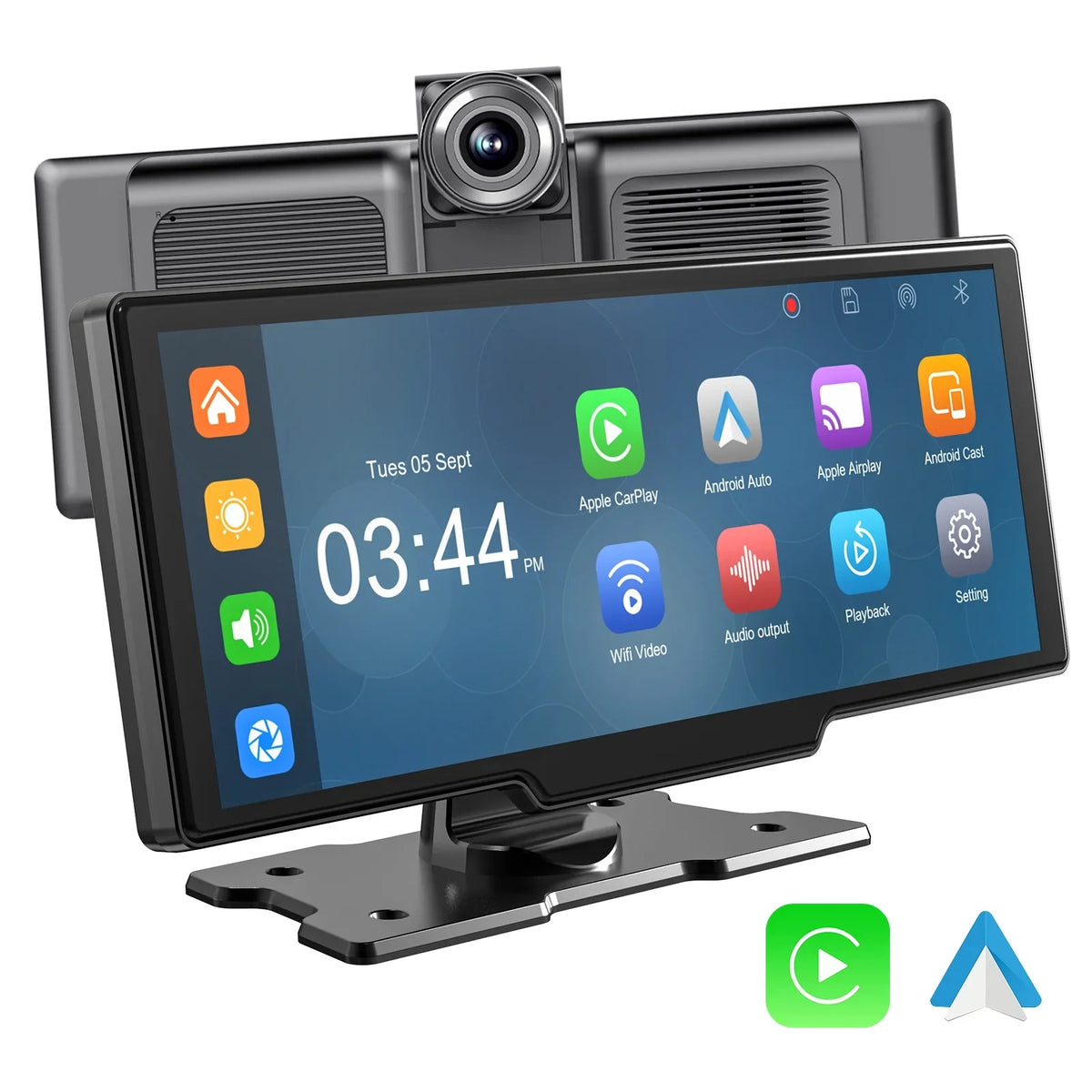 Herilary Wireless  Carplay Screen Car Stereo Android Auto Car Play Adapter 10.26" Touch Screen Wireless Carplay with 2.5K Dash Cam, Mirror Link/Siri/Wifi/Bluetooth/Double Din