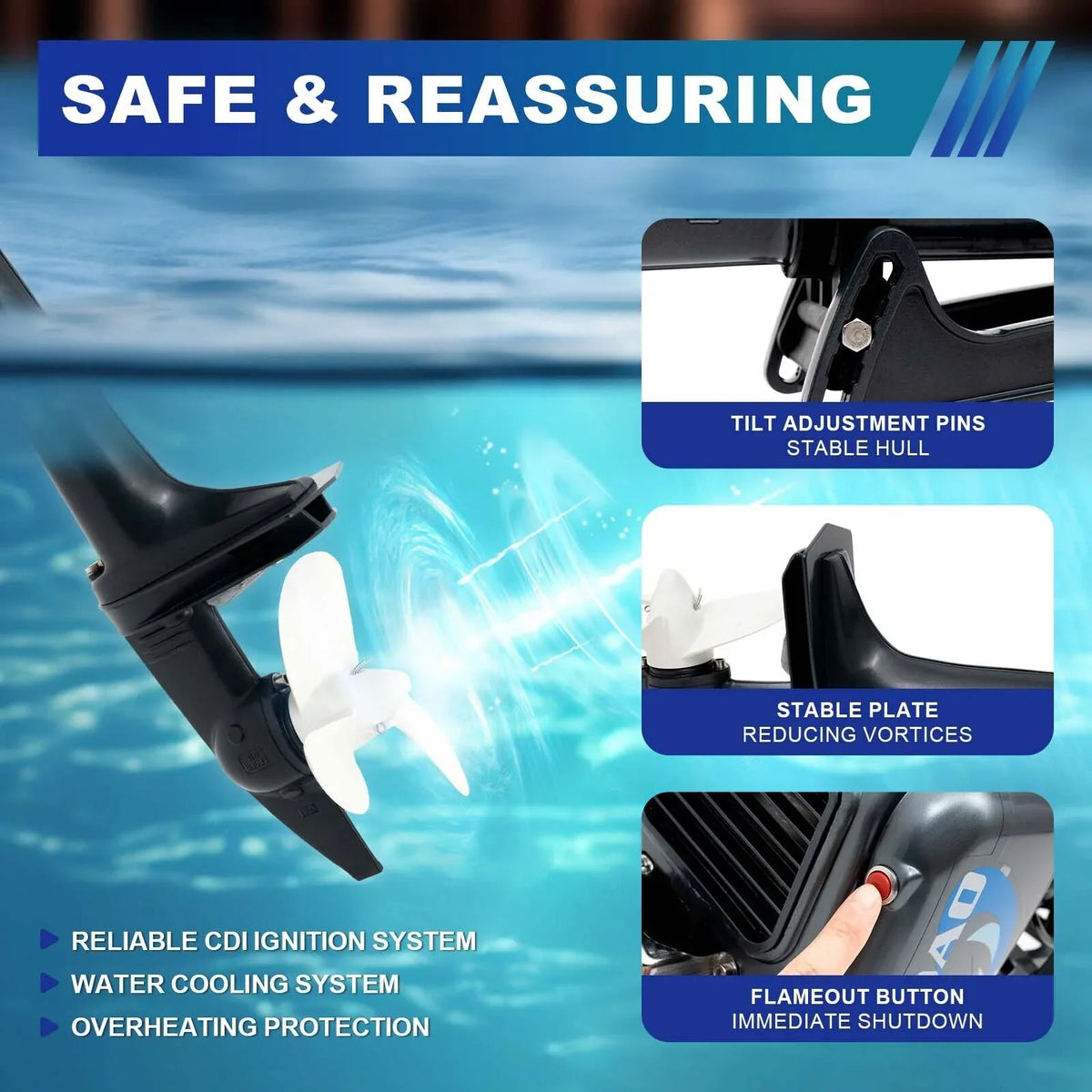 Heavy Duty 3.5HP 2 Stroke Outboard Engine Motor ship Engine moisture Cooling System