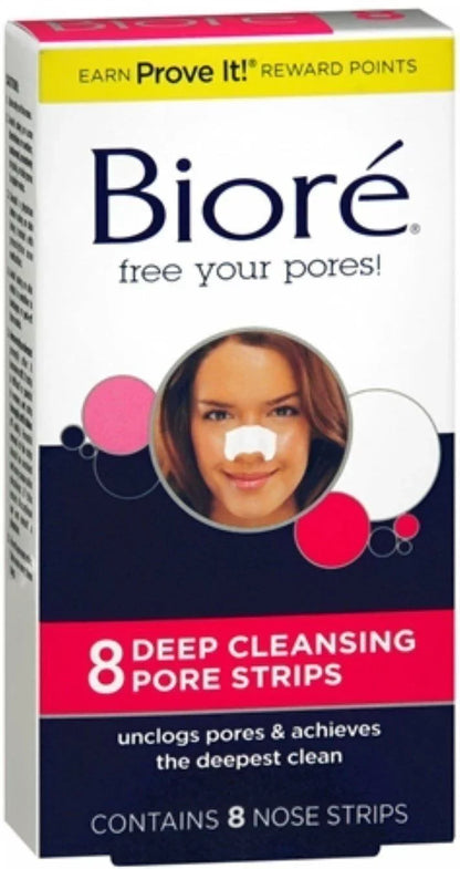 Biore Deep Cleansing Pore Strips 8'S Nose 3 Pack