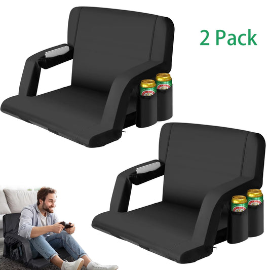 Worcest 2 Pack Wide Folding Stadium Seat, Waterproof Thicken Bleacher Chair for Bleachers, Lawns, Backyards for National Women's Soccer Tournament