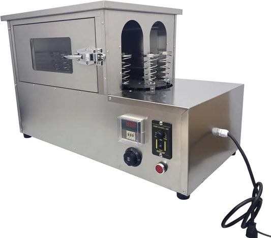 EQCOTWEA Commercial Rotational Pizza Oven Toaster with 12pcs Pizza Cone Bases for Margherita Pie Pizza Stainless Steel
