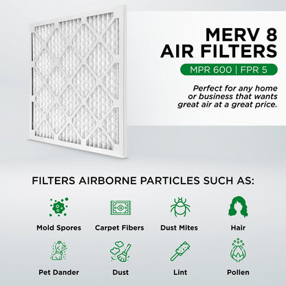 (Actual Size: 11.88 x 29.88 x 0.75 Inches). Quantity 6. Pamlico Air 12x30x1 MERV 8 Pleated AC Furnace Air Filters