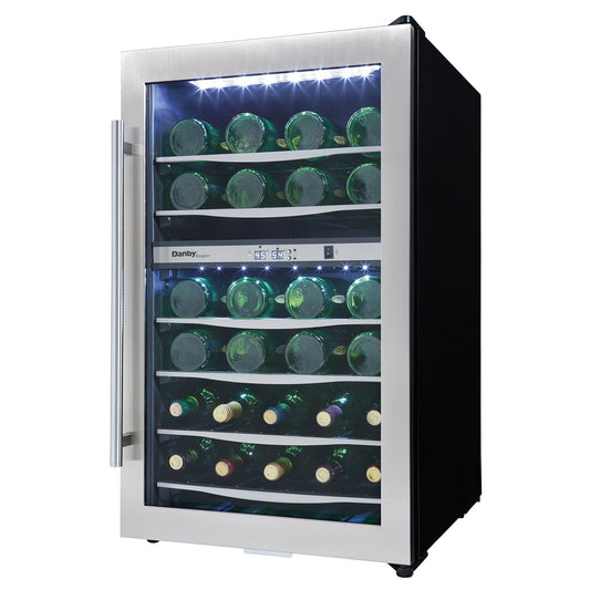 Danby Designer DWC040A3BSSD 38 Bottle Compact LED Light Refrigerator Wine Cooler