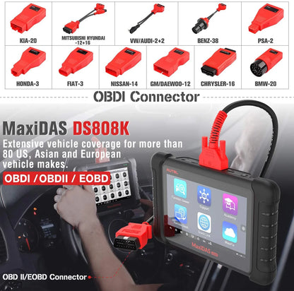 Autel Scanner MaxiDAS DS808K Auto Diagnostic Scan Tool,  ECU Coding,ABS Bleed, Oil Reset,Upgrade of DS708 MP808