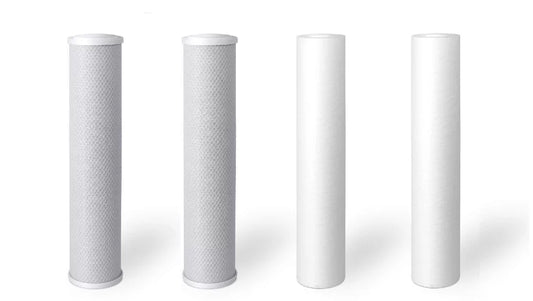 4 Pack Big Blue moisture Filters: SEDIMENT + CARBON BLOCK 4.5" x 20"