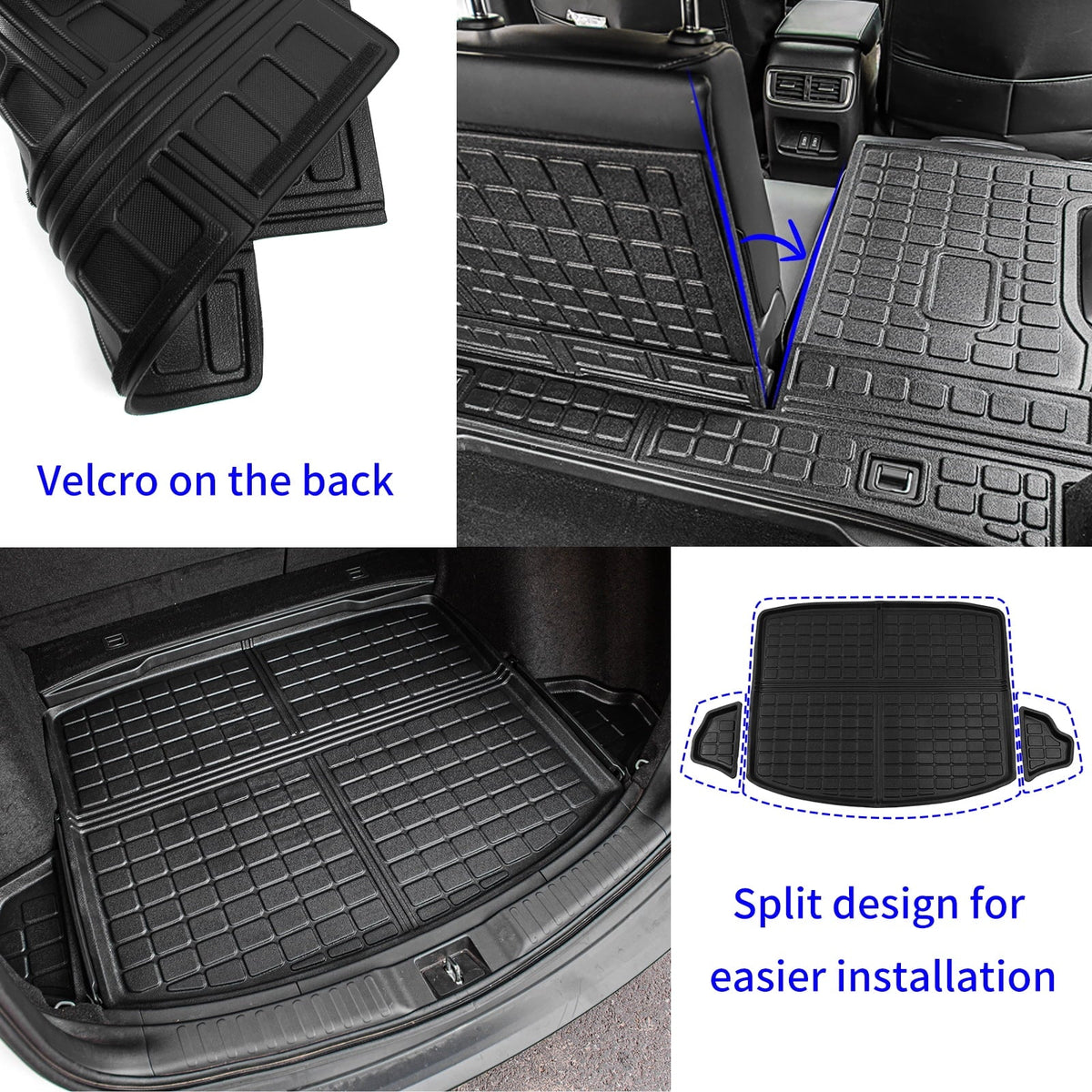 Fit 2017-2022 Honda CRV Fuel Trunk Mat Cargo Liner Rear Trunk Liner TPE All climate Seat Back wrap Protector 2021 CR-V Accessories (Trunk Mats + Backrest Mats)