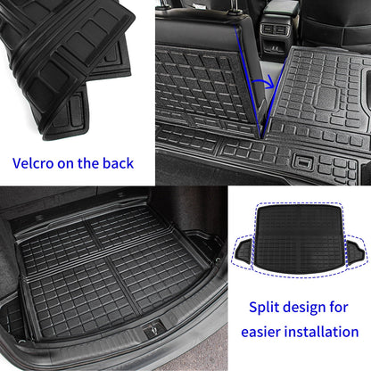 Fit 2017-2022 Honda CRV Fuel Trunk Mat Cargo Liner Rear Trunk Liner TPE All climate Seat Back wrap Protector 2021 CR-V Accessories (Trunk Mats + Backrest Mats)