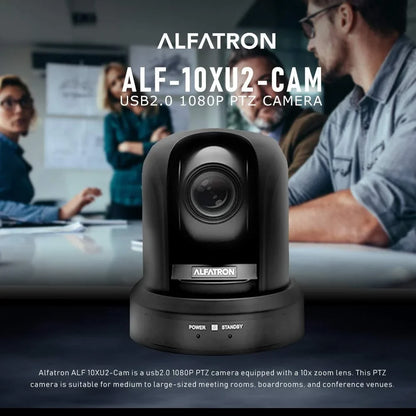 Alfatron ALF-10XU2-CAM PTZ Camera w/ USB2.0 1080P, Zoom suitable, Suitable for Medium to Large-Sized Meeting Rooms, Boardrooms, and More