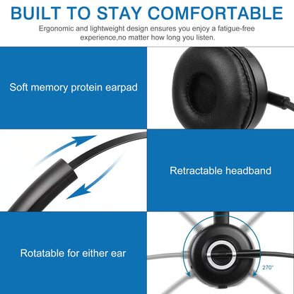 Comfortable Bluetooth Headset, UX-M97 Wireless Headset with Microphone, Wireless Cell Phone Headset with Noise Isolation Mic Charging Base Mute Function for Oppo RX17 Pro With Charging Dock