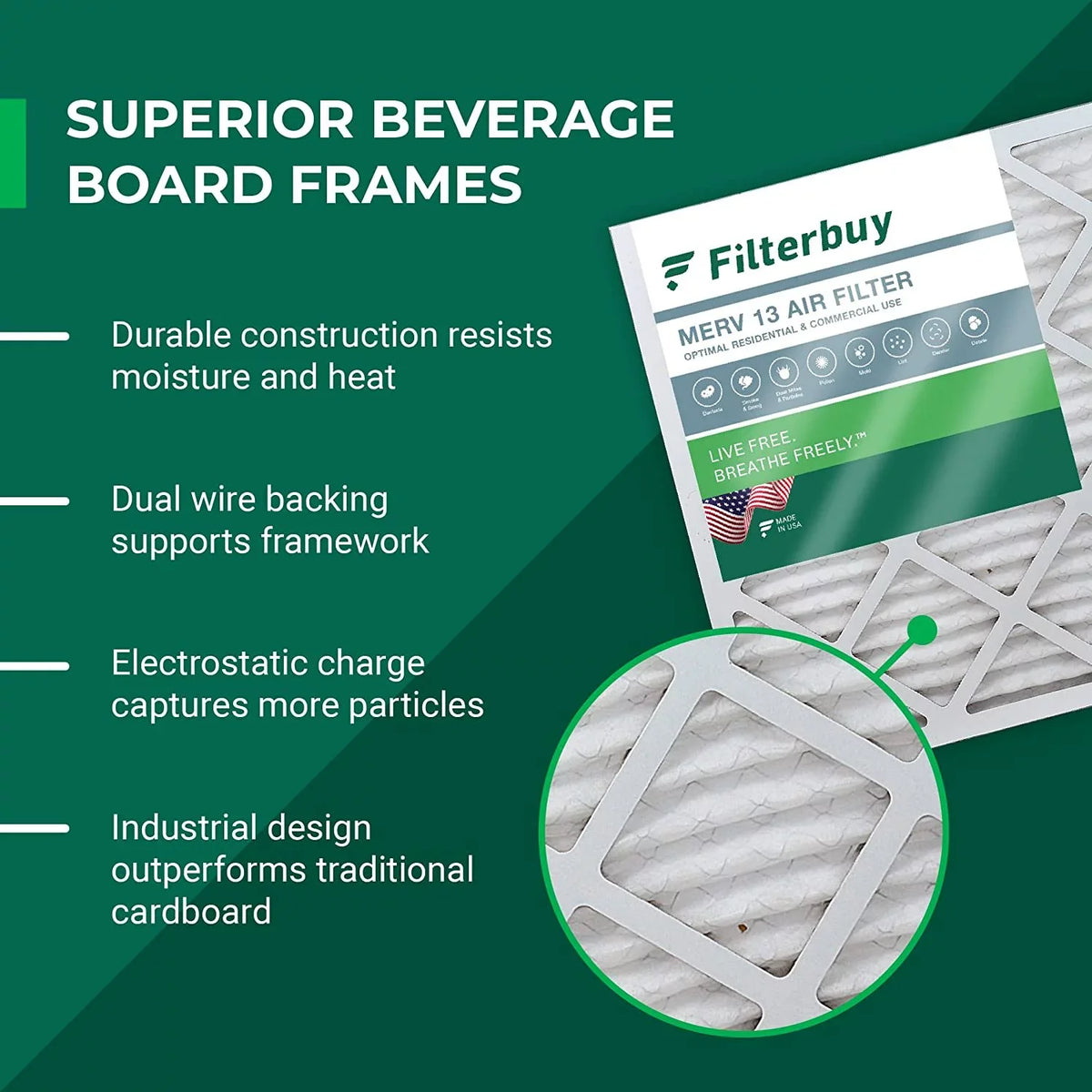 Filterbuy 20x32x2 MERV 13 Pleated HVAC AC Furnace Air Filters (12-Pack)