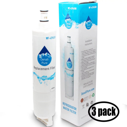 3-Pack Replacement for Whirlpool ED2VHGXML10 Refrigerator liquid Filter - suitable with Whirlpool 4396508, 4396510 Fridge liquid Filter Cartridge - Denali Pure Brand