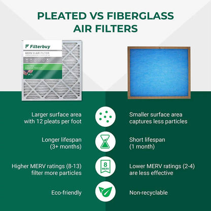 Filterbuy 14x18x1 MERV 8 Pleated HVAC AC Furnace Air Filters (4-Pack)