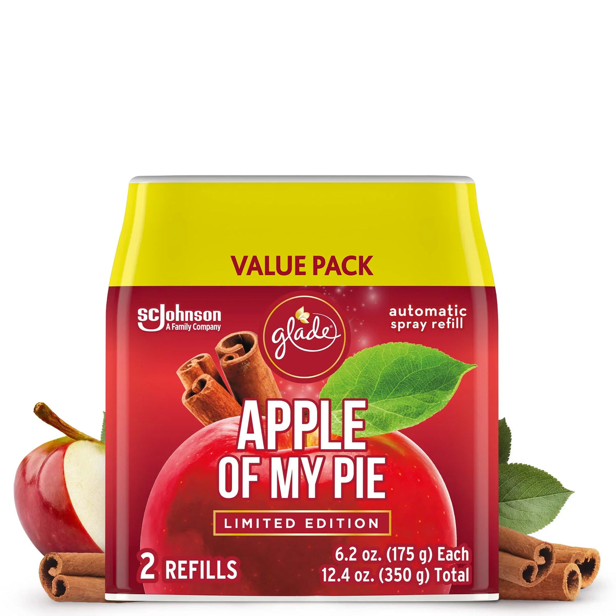Glade Automatic Spray Refill, Air Freshener For Home And Bathroom,  Of My Pie, 6.2 Oz, 2 Count