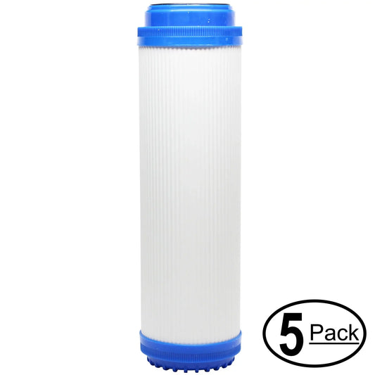 5-Pack Replacement for OmniFIlter OB1 Granular Activated Carbon Filter - Universal 10-inch Cartridge for OmniFIlter aqua Filter Unit - Model OB1 - Blue Tank - Denali Pure Brand