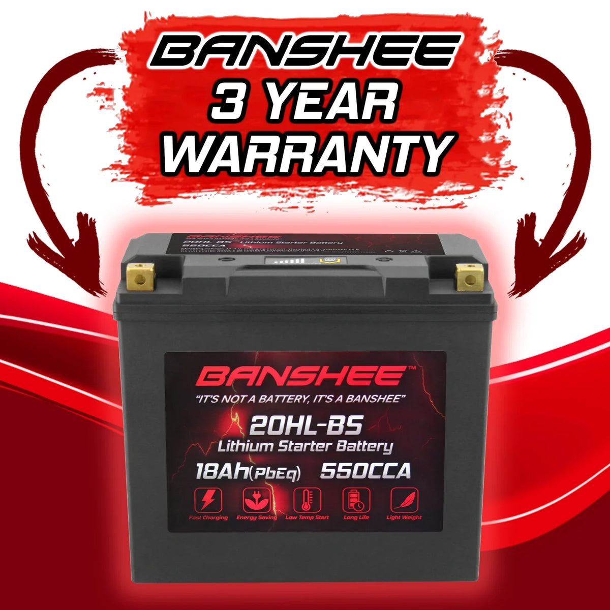 Banshee 20L-BS LiFePO4 Motorsports Battery appropriate with Yamaha FX1800 WaveRunner FX SHO 2008 to 2012