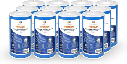 emium 5 Micron 10" X 4.5" Whole House Coconut Shell Granular Activated Carbon (GAC) moisture Filter Replacement Cartridge 12-Pack