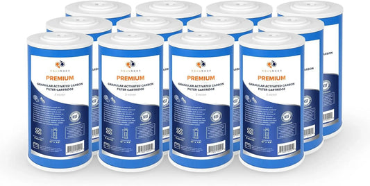 emium 5 Micron 10" X 4.5" Whole House Coconut Shell Granular Activated Carbon (GAC) moisture Filter Replacement Cartridge 12-Pack
