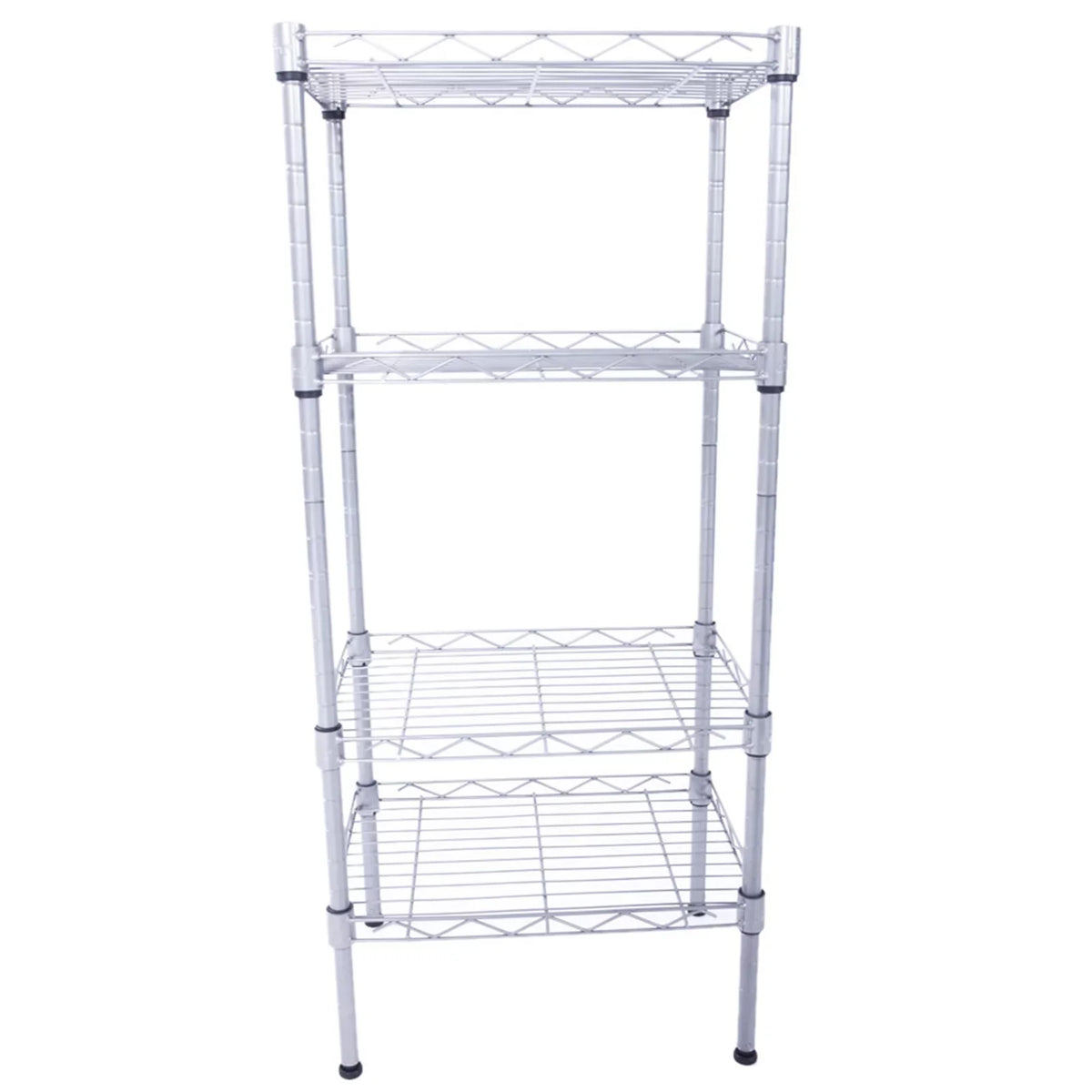 CAIHONG 4-Tier Wire Shelving Unit Metal Storage Rack Adjustable Organizer Perfect for Pantry Laundry Bathroom Kitchen Closet Organization (Silver, 13.77L x 9.84 Wx 31.5H)