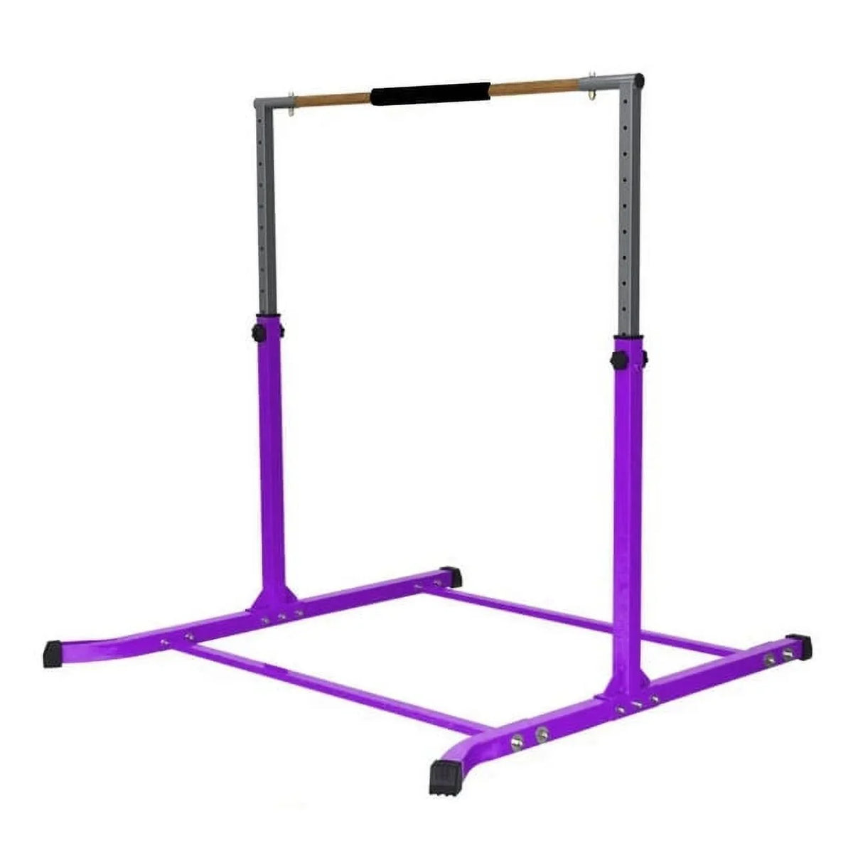 Gymnastics Kip Bar for Junior Training | Adjustable Height 3-5 FT | Cushioned Bar & Curved Legs | Pro-Gymnastics Horizontal Bar - Purple