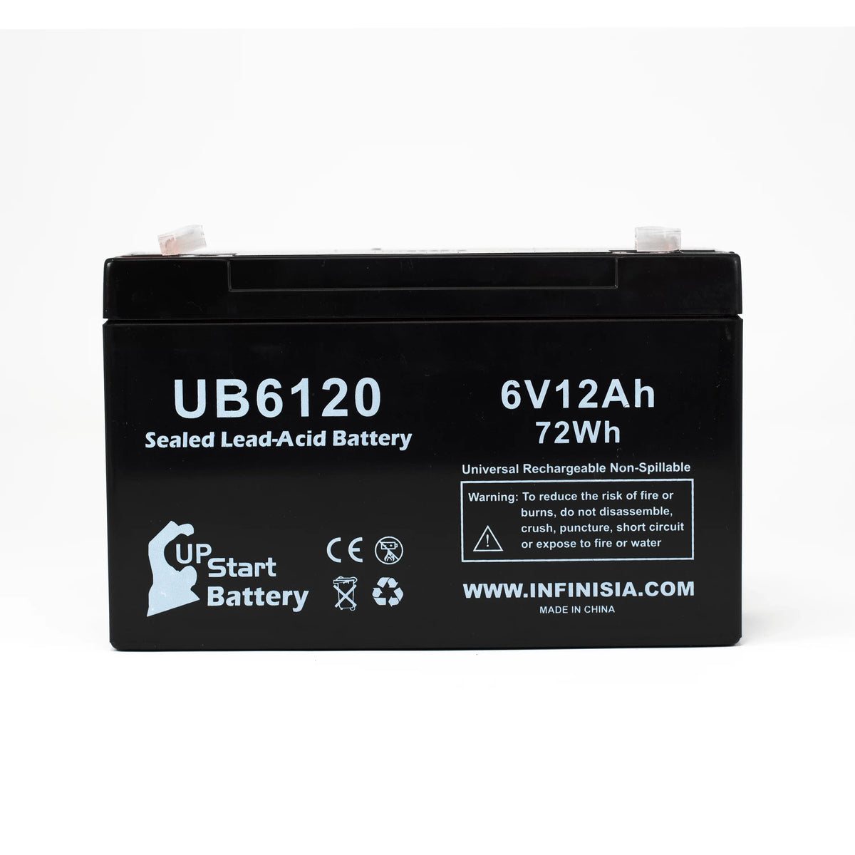 5x Pack - appropriate Tripp-Lite 850 Battery - Replacement UB6120 Universal Sealed Lead Acid Battery (6V, 12Ah, 12000mAh, F1 Terminal, AGM, SLA) - Includes 10 F1 to F2 Terminal Adapters