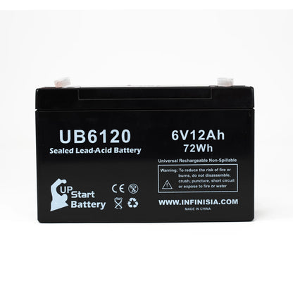 5x Pack - appropriate Tripp-Lite 850 Battery - Replacement UB6120 Universal Sealed Lead Acid Battery (6V, 12Ah, 12000mAh, F1 Terminal, AGM, SLA) - Includes 10 F1 to F2 Terminal Adapters