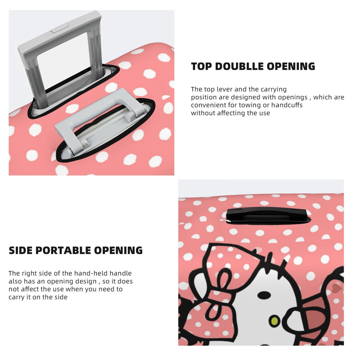 Hello Kitty Travel Suitcase Protective protector Trunk Case Washable Elastic Luggage shield Fits 22"-24" Suitcase Protector Baggage With Concealed Zipper Gifts For Women Girls-Style 4