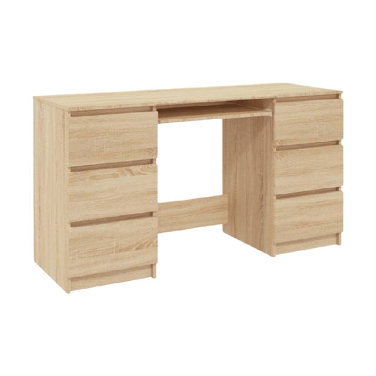 Desk for office use with multiple storage drawers in engineered wood - 140 x 60 x 75
