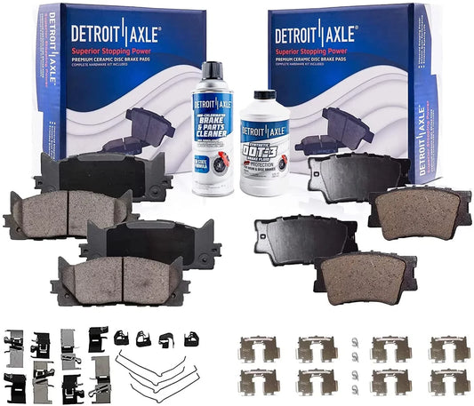 Detroit Axle - Brake Pads for 07-17  Camry 08-18 Avalon Lexus ES300h, 07-18 ES350, 4 Ceramic Brake Pads Front & Rear 2008 2009 2010 2011 2012 2013 2014 2015 2016 2017 Replacement