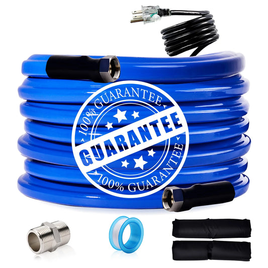30FT Heated aqua Hose for RV Drinking Blue liquid Hose Freeze Protectio -45 F for RV, Trailer,Garden,Home