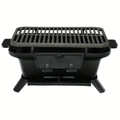 Heavy Duty Cast Iron Charcoal Grill Tabletop BBQ Grill Stove for Camping Picnic