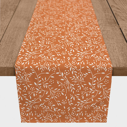 Creative Products Delicate Floral Pattern Orange 16x72 Poly Twill Table Runner