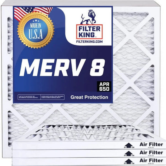 Filter King 14x20.5x1a Air Filter | 4-PACK | MERV 8 HVAC Pleated A/C Furnace Filters | MADE IN USA | Actual Size: 14 x 20.5 x .75"