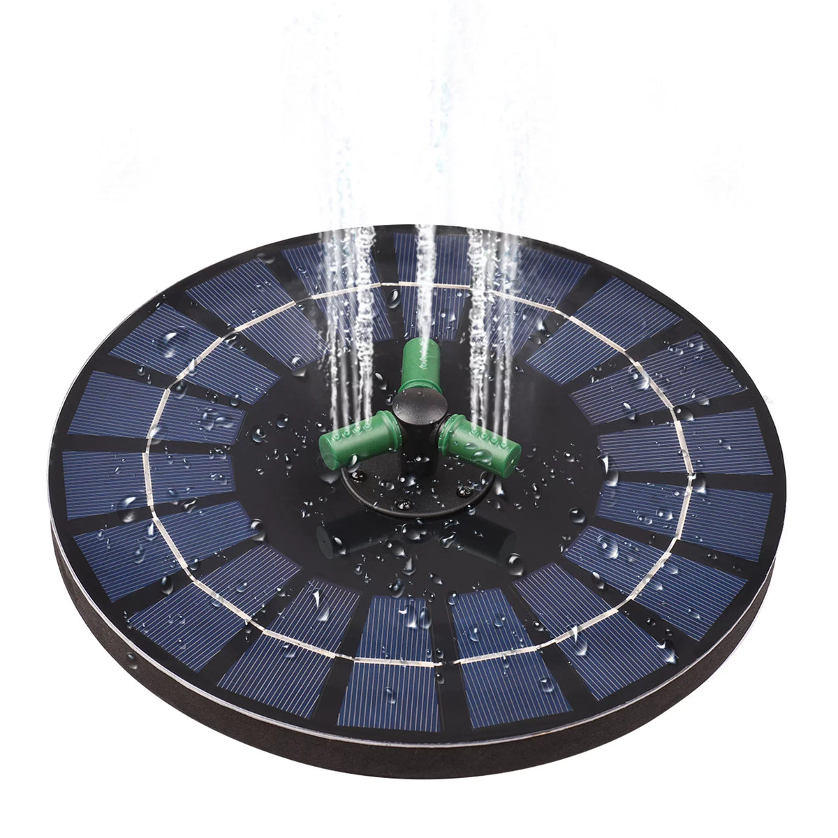 6W Colorful Solar Fountain Pump With Rotatable Nozzle LED Light Solar moisture Pump With Battery Auto-Shut off 9 Inch Fountain for Bird Bath Garden Small Pond