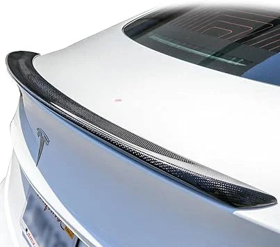 Cobra-Tek Real Carbon Fiber Rear Spoiler Wing matching with 2017 - 2021 Tesla Model 3 - Gloss Black - Grade A premium - ABS Plastic - 3M Tape - Factory Style