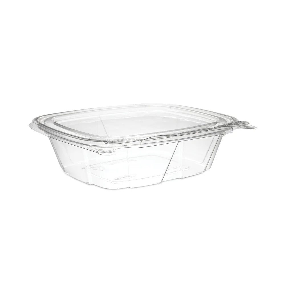 Dart ClearPac SafeSeal Tamper-immune/Evident Containers, Flat Lid, 12 oz, 4.9 x 2 x 5.5, Clear, Plastic, 100/Bag, 2 Bags/Carton