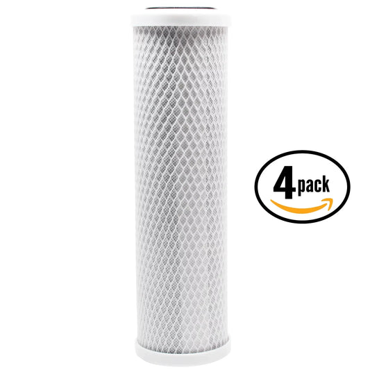 4-Pack Replacement DuPont WFPFC8002 Activated Carbon Block Filter - Universal 10 inch Filter for DuPont WFPFC8002 Universal Whole House  System - Denali Pure Brand