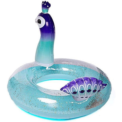Cherry Inflatable Swimming Pool Glitter Float Toys Peacock Designed with Fast Valves Summer Fun Beach Party Lounge Raft Decorative liquid Game for Kids | 48 Inch