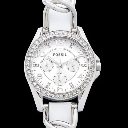 Fossil Women's  Riley Analog Display Analog Quartz White Watch 38MM ES3463