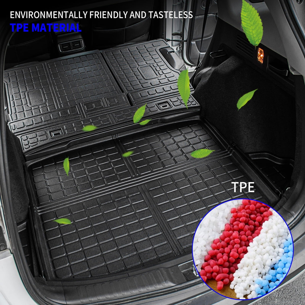 Fit 2017-2022 Honda CRV Fuel Trunk Mat Cargo Liner Rear Trunk Liner TPE All climate Seat Back wrap Protector 2021 CR-V Accessories (Trunk Mats + Backrest Mats)