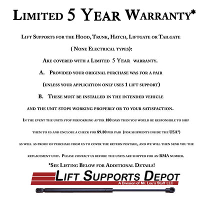 Gas Shock - 1997 1998 1999 2000 2001 Lift Supports Depot PM3839-a. Qty 2 Pm3839 Fits 4Runner 1996 to 2002 Liftgate Lift